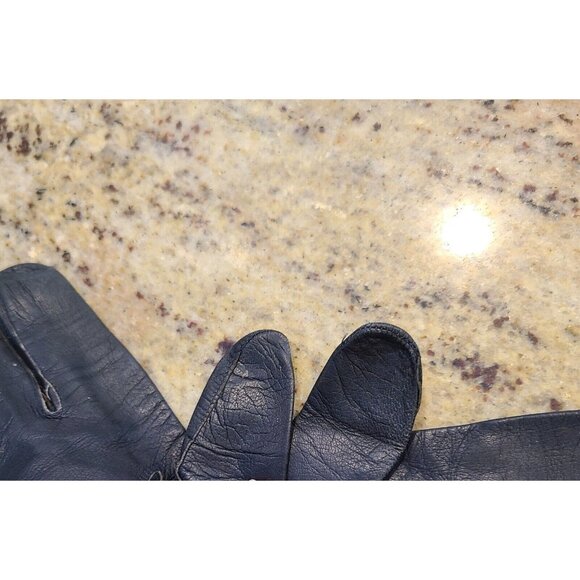 Vintage Womens Size S 6.5 Gray Soft Leather 14" Long Formal Gloves Belgium - Picture 9 of 14